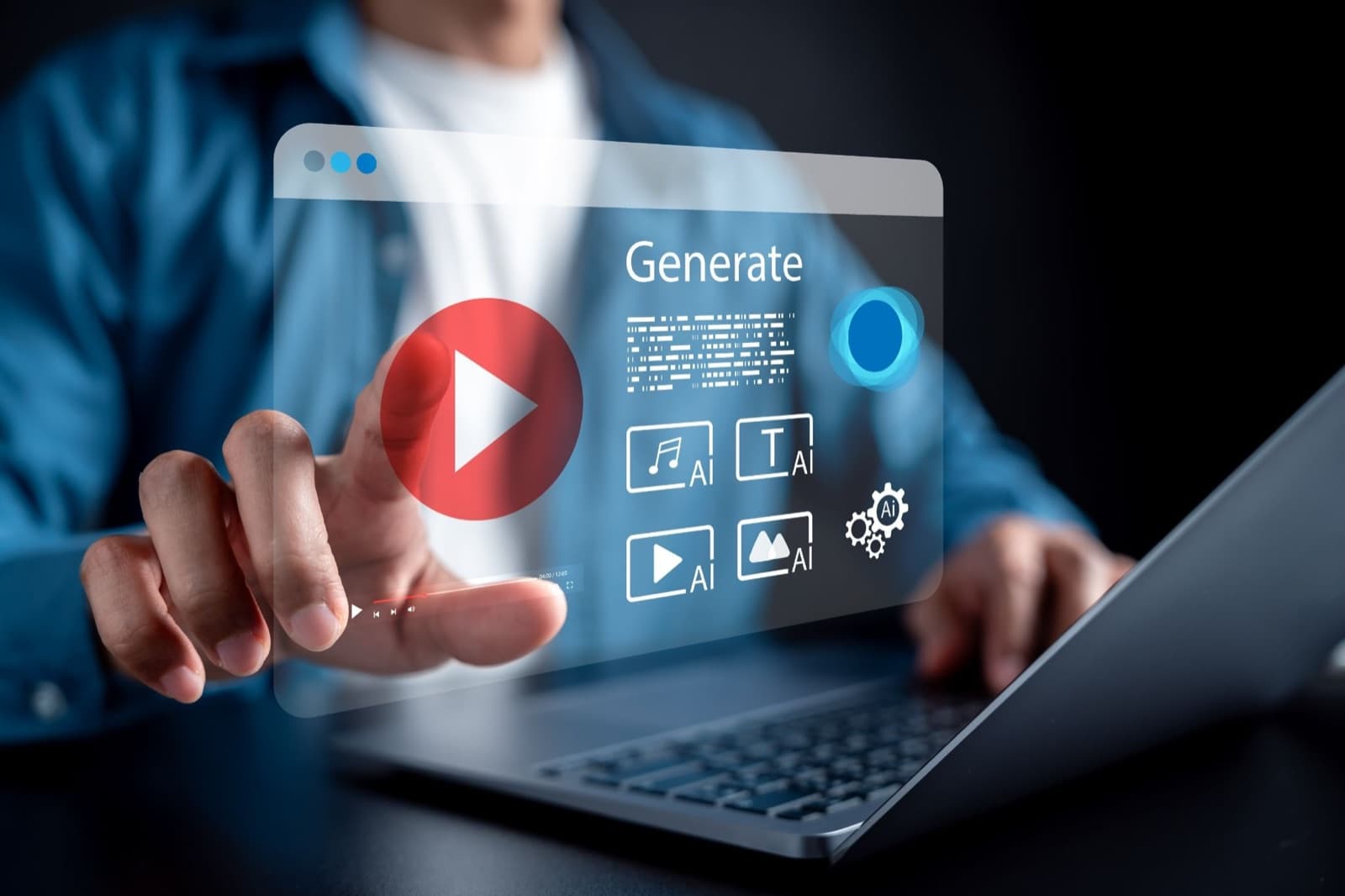 A marketer reviewing multiple AI-generated video ad variations across desktop and mobile formats.