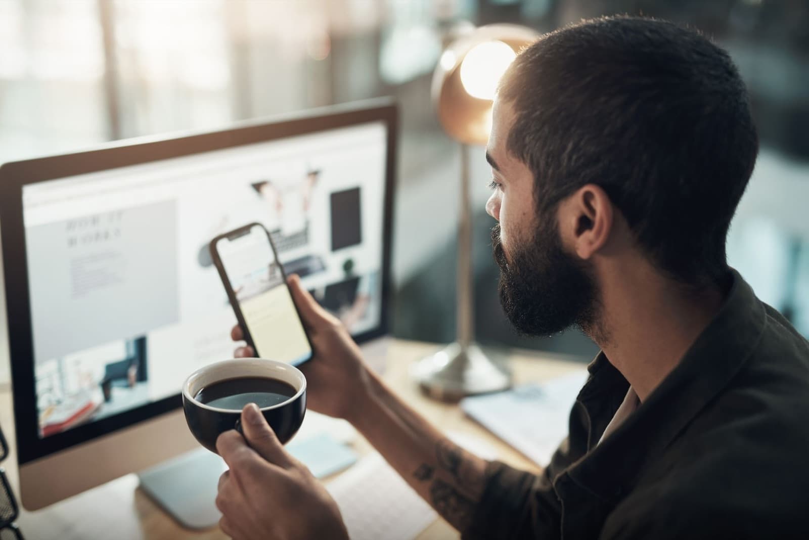 A marketing team reviewing high-converting social media ad creatives produced with Leapify across multiple platforms.